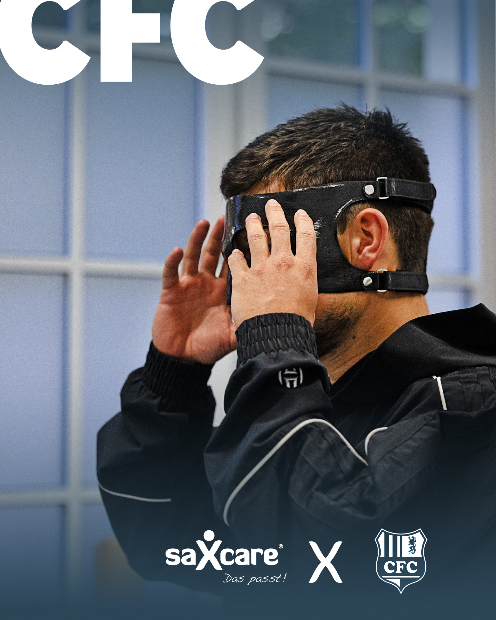 Defensivspieler Roman Eppendorfer mit Gesichtsmaske